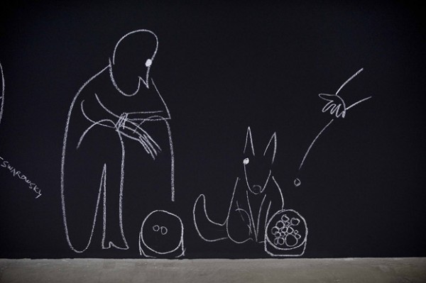 perjovschi Dan Perjovski, détail de la fresque, la Sucrière
