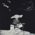 Marcel Dzama The Proud of History on the Path. And the Angel Descending, 2008 Collage et crayon Conté sur papier / Collage and Conté on paper 30,2 x 22,9 cm Avec l’aimable permission de l’artiste et David Zwirner, New York Courtesy of the artist and David Zwirner, New York