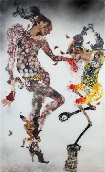 Wangechi Mutu, the-partician-new, 2004, technique mixte sur mylar, courtesy galerie zidoun