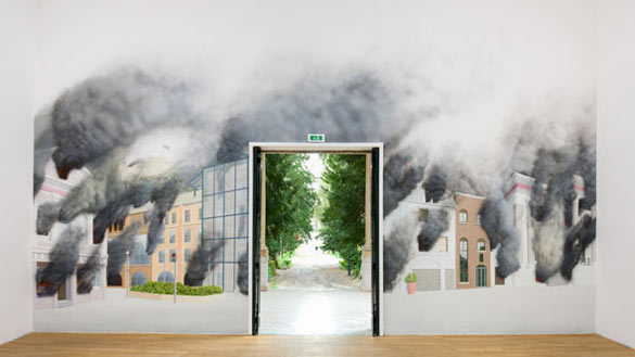DELLER / Royaume-Uni. Jeremy Deller, St Helier on Fire (following a riot against Jersey’s status as a tax haven). Photo : Cristiano Corte
