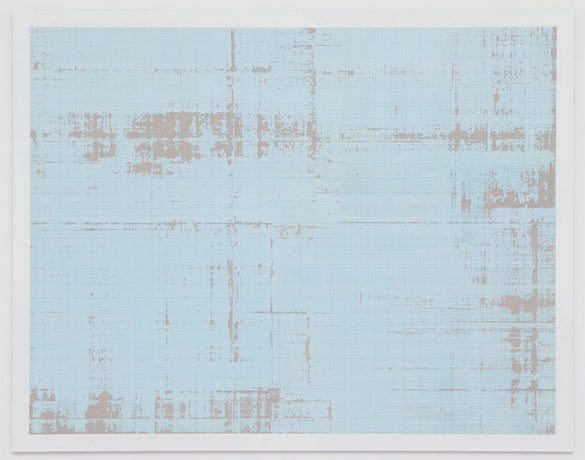 Eric BAUDART, "Papier Millimétré" / "Graph Paper" (and detail), 2014. Papier millimetre, encadrement / Graph paper, frame - 150 x 193 x 25 cm / 59 1/16 x 76 x 9 &frac34; inches. Courtesy Galerie Valentin, Paris.