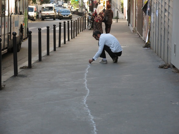 Jean-Christophe Norman, Ulysses, a long way, 2014. Performance, Biennale de Belleville 3, Paris, septembre-octobre 2014.