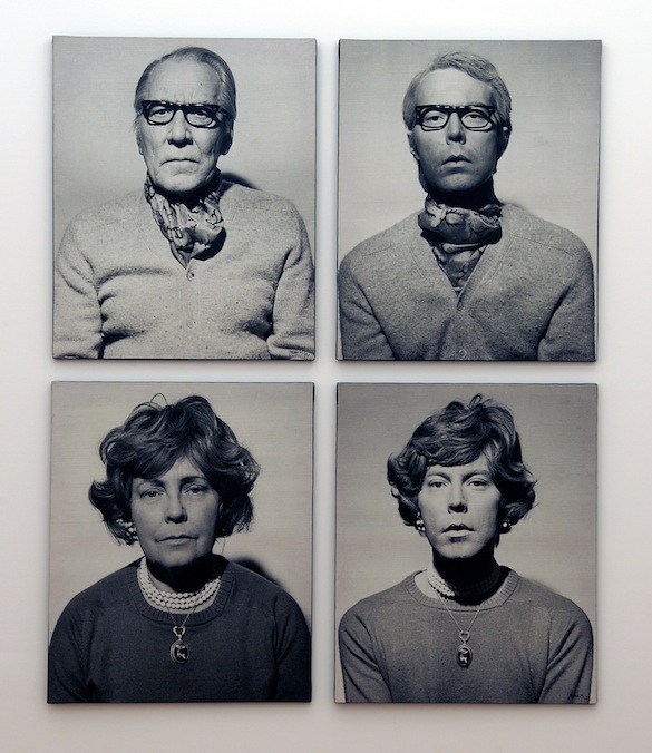 Michel Journiac, Hommage à Freud, constat critique d’une mythologie travestie, 1972 - 1984. Installation photographique, ensemble de quatre tirages au gélatino-argentique sur toile, 250 x 200 cm, (110 x 90 cm chacun). Photo © Jean-Luc Lacroix Musée de Grenoble – 2005. Collection Institut d’art contemporain, Villeurbanne, Rhône-Alpes. © Adagp, Paris 2015.