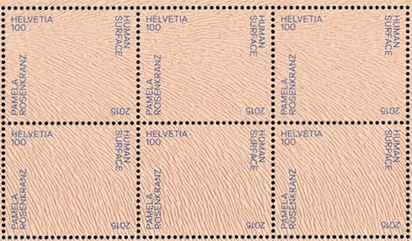 Pamela Rosenkranz, Timbre suisse, 2015 / Swiss stamp designed by Pamela Rosenkranz, 2015. 33x28mm chaque/each.