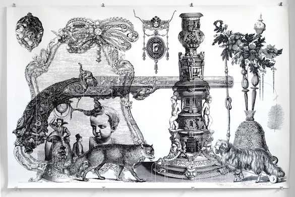 Harmen Liemburg, Black Current, 2008. Sérigraphie sur papier, impression numérique sur papier. ©Isabelle Giovacchini / ADAGP.