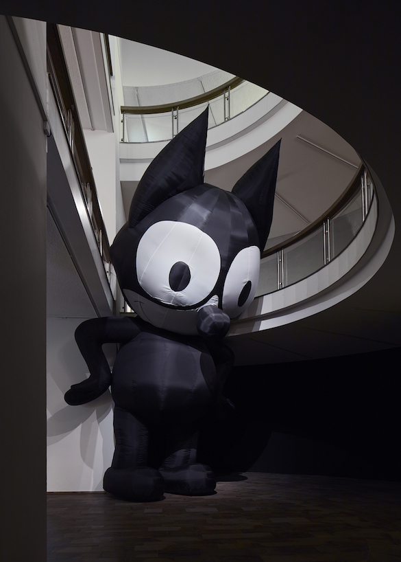 Mark Leckey, Inflatable Felix, 2014. Fabric model and fan. Dimensions variable. Courtesy Galerie Buchholz, Cologne/Berlin.