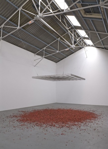 Vue de l'exposition Le Lac, Le Mensonge, Le Confort Moderne. Courtesy Galerie Frank Elbaz.