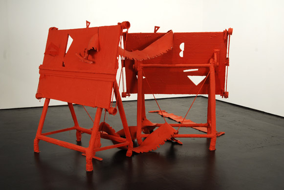 Moldenke Fiddles On 2008 Latex, maths instruments, tubing, wood and jesmonite. Courtesy Crevecoeur, Generator Projects, Dundee and Zoo Galerie, Nantes