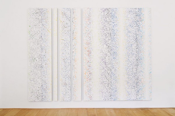 Cheyney Thompson Chronochrome set 4, 2010. Huile sur toile, 190.5 x 253 cm. Oil on canvas, 75 x 99 ½ inches. Detail. Courtesy Sutton Lane, London / Paris. Photo Isabelle Arthuis.