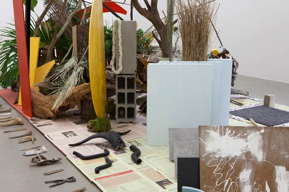 Camille Henrot - « Robinson Crusoé », Daniel Defoe (série « Est-il possible d’être révolutionnaire et d’aimer les fleurs ? »), 2012
Installation: Techniques mixtes
Dimensions variables
Vue de l’exposition “Est-il possible d’être révolutionnaire et d’aimer les fleurs ?”, kamel mennour, Paris, 2012
© Camille Henrot Photo. Fabrice Seixas
Courtesy the artist and kamel mennour, Paris.