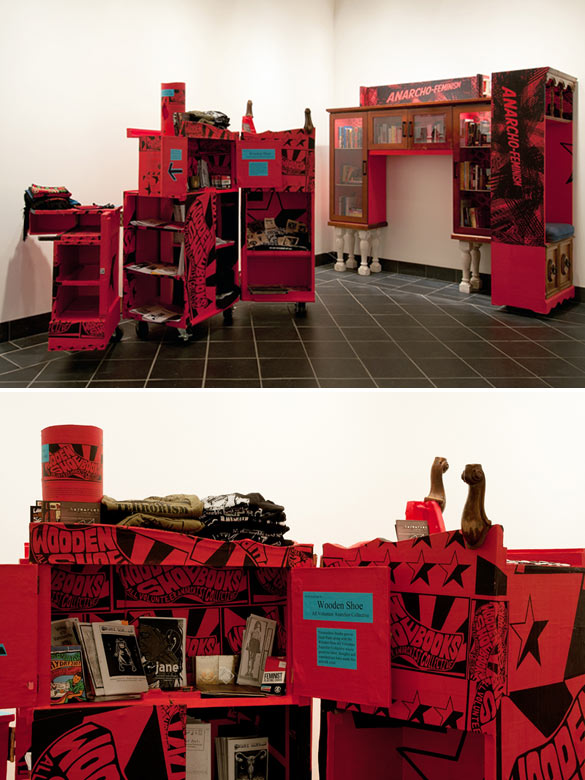 Andrea Bowers and Olga Koumoundouros, "Transformer Display for Community Education, Activism and Fundraising" © photos Lisa Boughter.