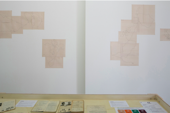 Mathieu Pernot, Le dernier voyage (détail), 2007. Vue de l’exposition / Exhibition view: Tous les chemins mènent à Schengen, 49 Nord 6 Est- Frac Lorraine, Metz, 2015. Photo : E. Chenal © Mathieu Pernot